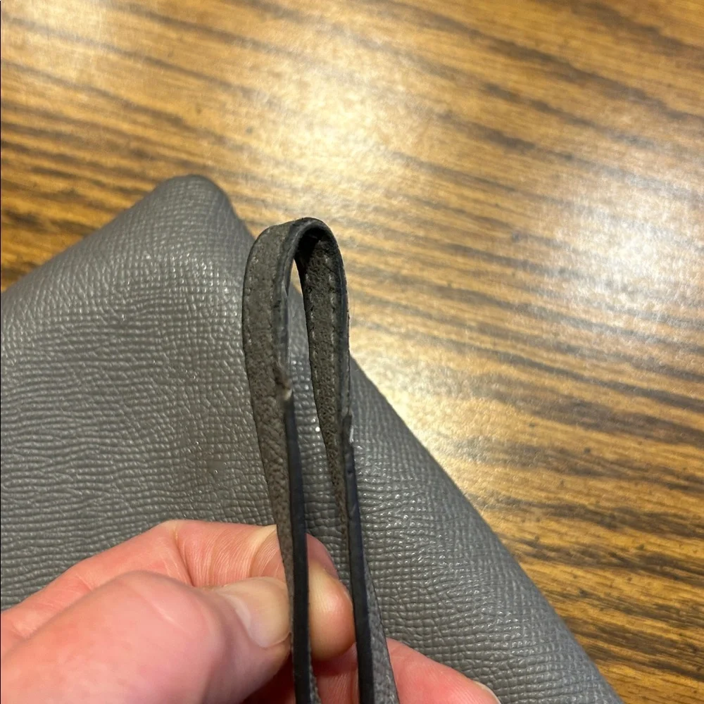 Coach Corner Zip Wristlet Pebble Gray